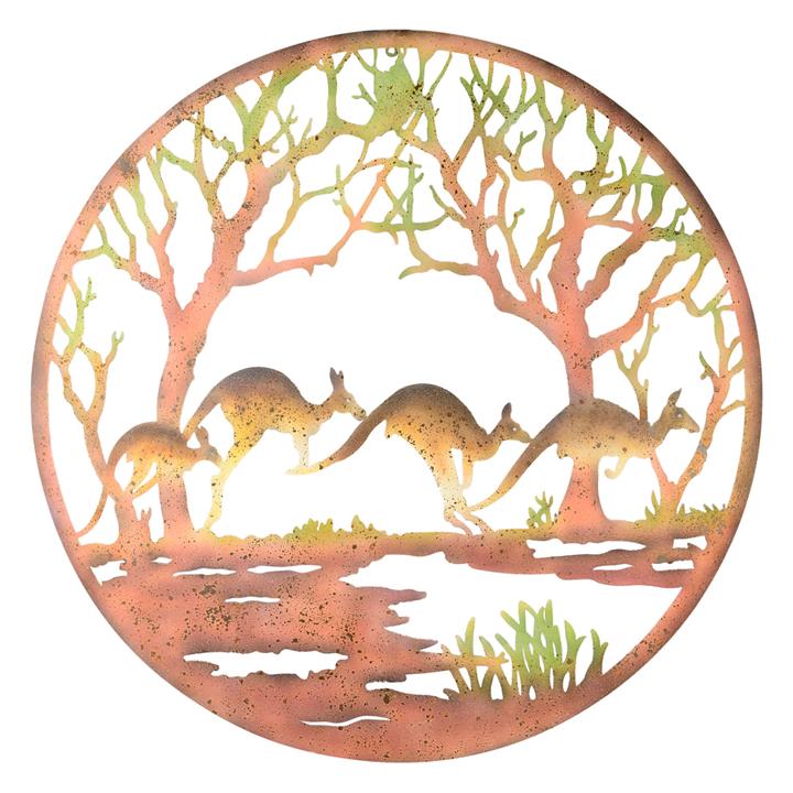LaserCut Kangaroos Wall Art in Rust by Artisan Homewares by Artisan