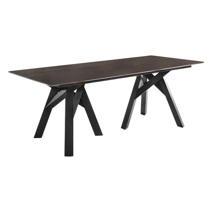 Carrie Rectangular Dining Table in Timber/Black by HOMESTAR by HOMESTAR