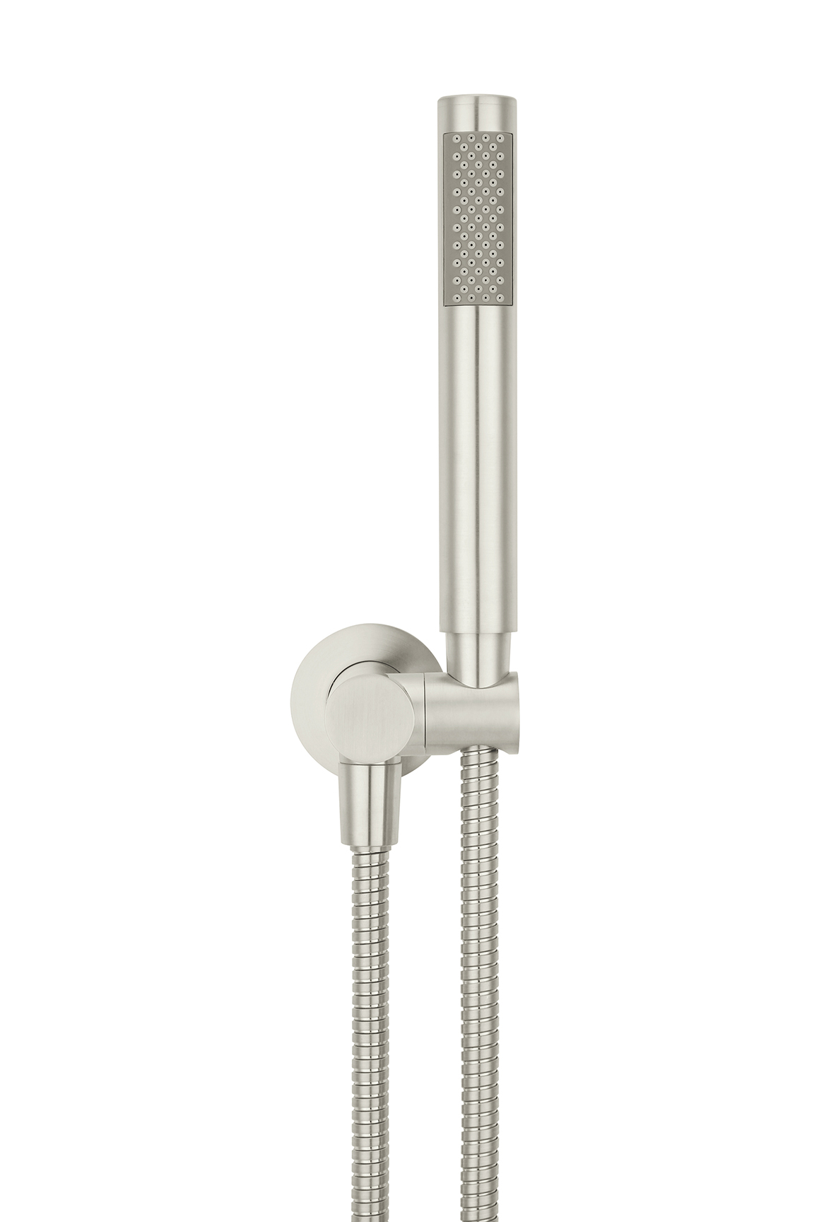 Meir BRUSHED NICKEL ROUND SHOWER ON BRACKET by Meir Style Sourcebook