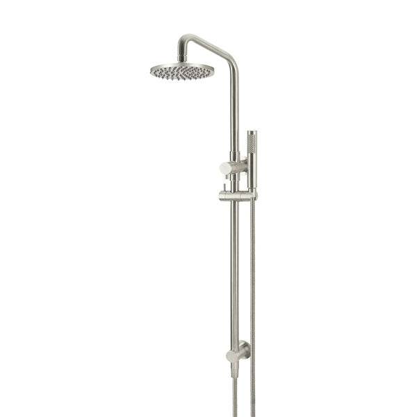 Meir Round Combination Shower Rail 200mm Rose & Hand Shower Brushed