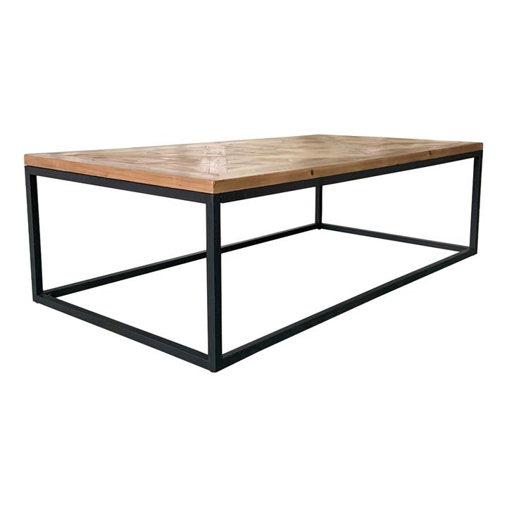 Bolden Recycled Timber Coffee Table Size Large in Timber/Black by Jac