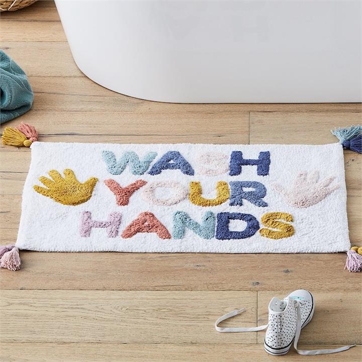 Adairs Kids Novelty Wash Your Hands Multi Bath Mat Multi by Adairs