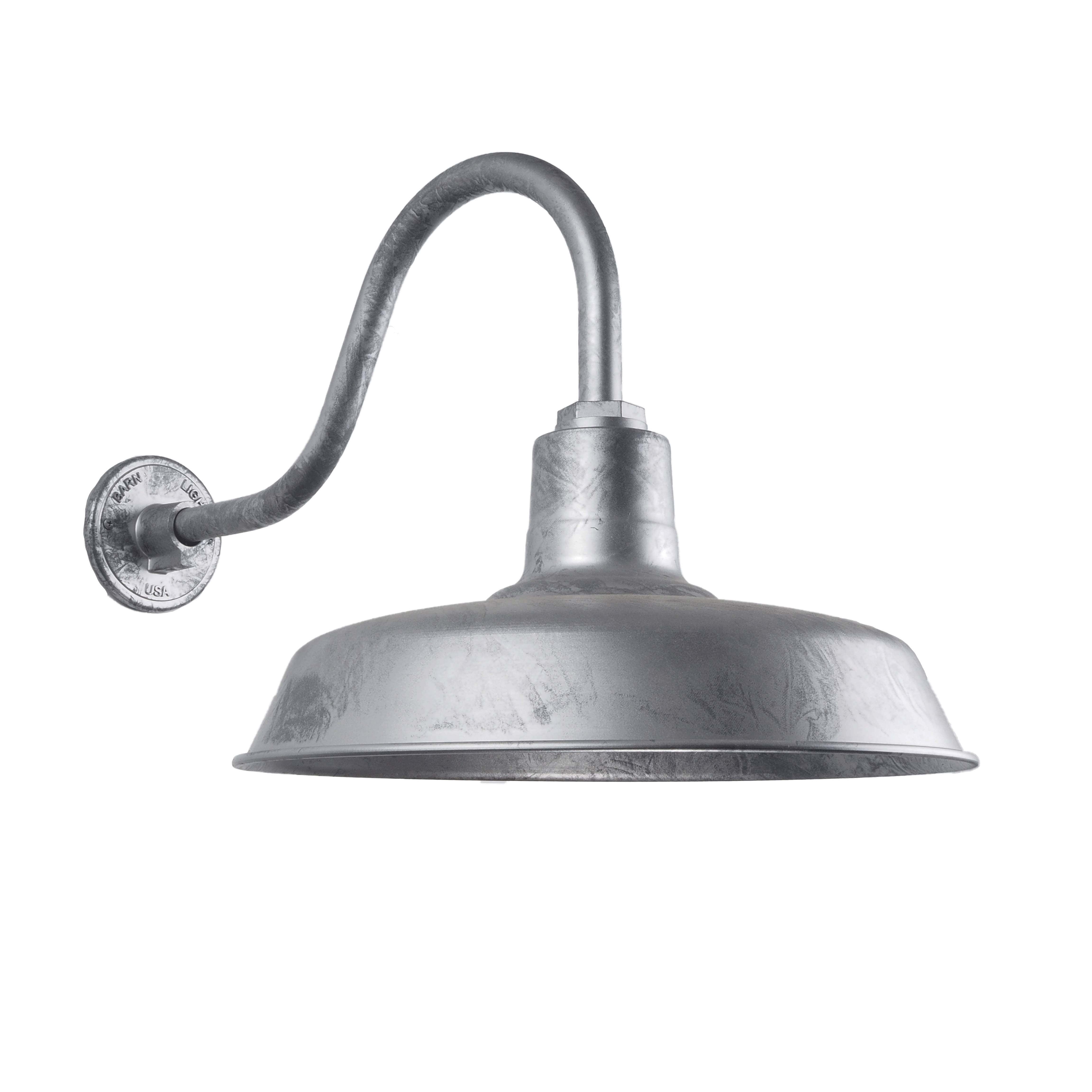 40cm Standard Original Gooseneck Barn Light in Galvanised by Barn Light