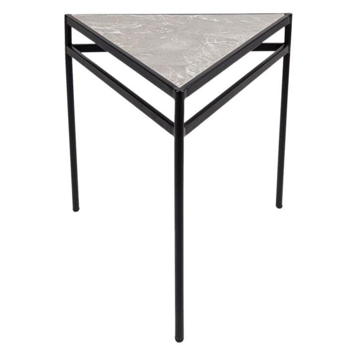 Hugo Triangle Marble Side Table in Grey by CAFE Lighting & Living by