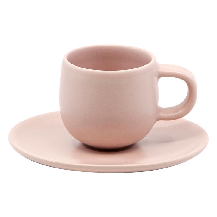 Hue Stoneware Espresso Cup & Saucer in Pale Pink by Salt & Pepper by