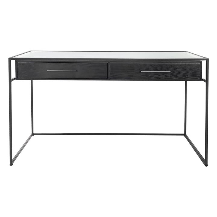 Vogue Glass Top Desk in Black by CAFE Lighting & Living by CAFE