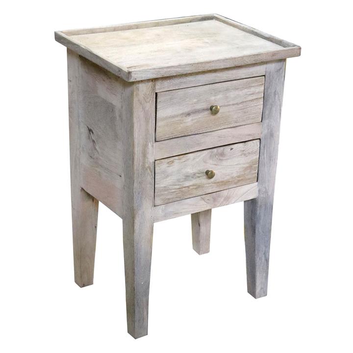 Roni Timber 2 Drawer Bedside Table in Natural by Status Collections by