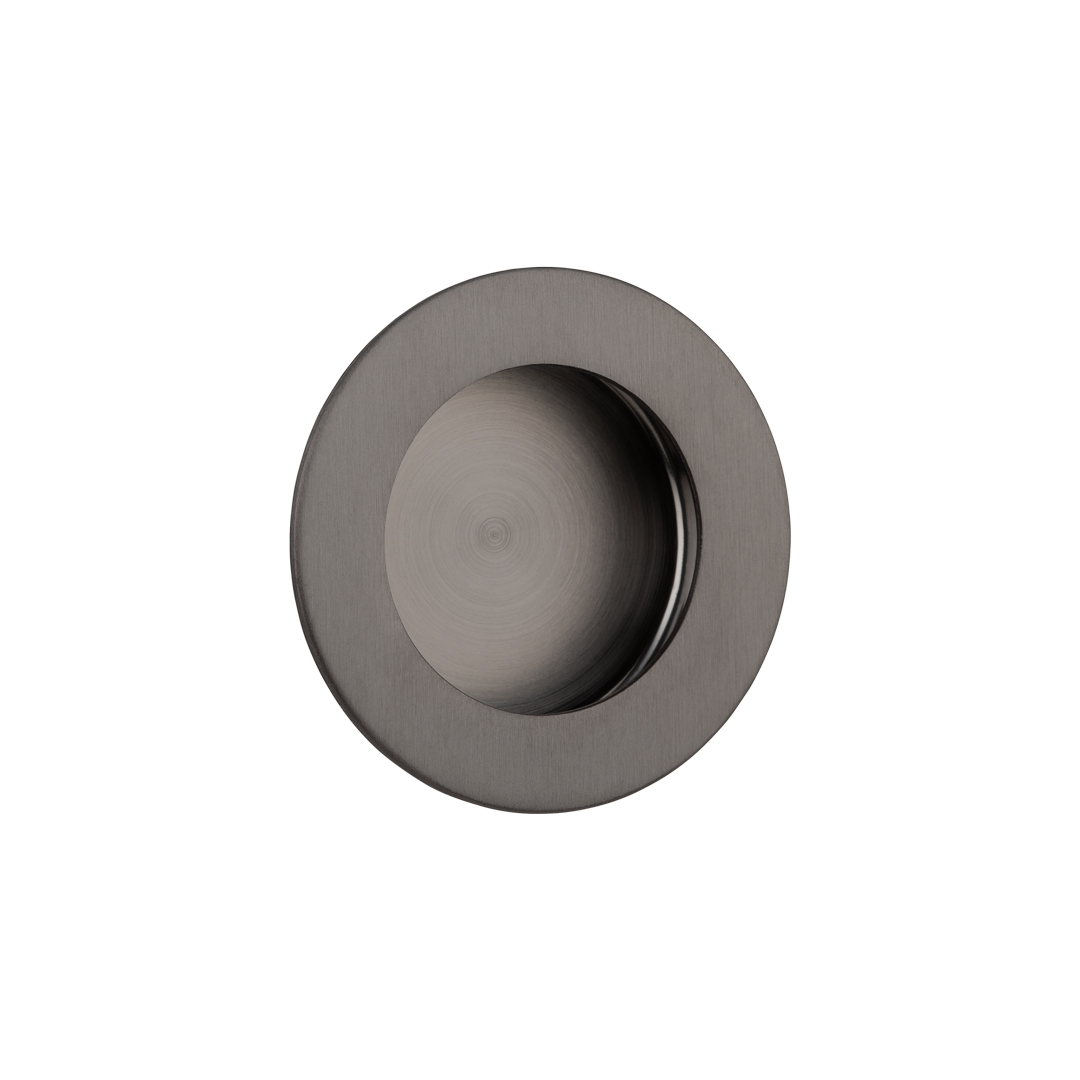 Atley Flush Pull Round Brushed Gunmetal by ABI Interiors Pty Ltd