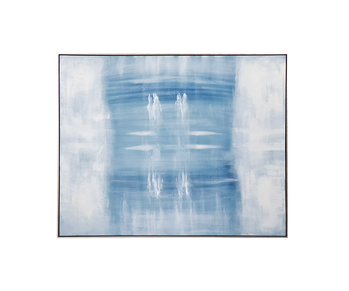 Abstract Light Blue Canvas Oil Painting 120cm x 150cm by Luxe Mirrors