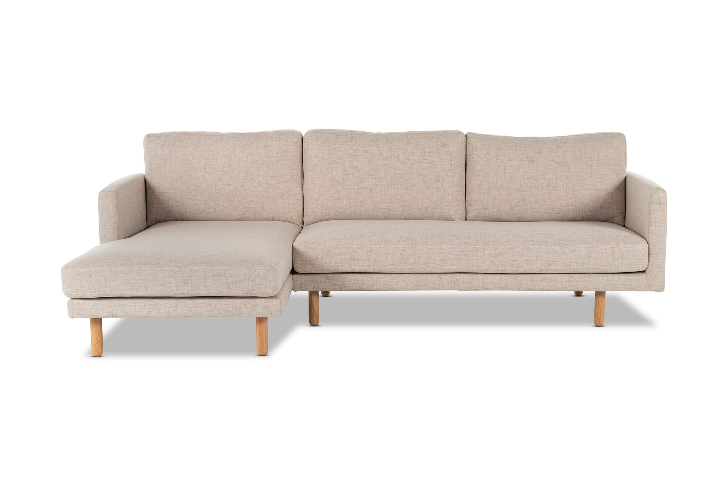 Noah LeftHand Chaise Sofa, Beige Fabric, by Lounge Lovers by Lounge