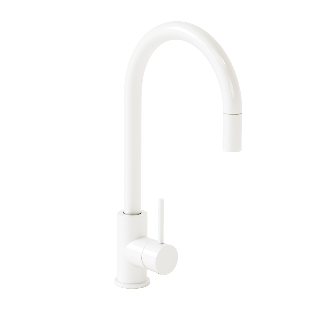 Elysian Commercial PullOut Kitchen Mixer White by ABI Interiors Pty