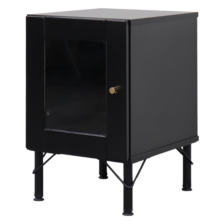 Xena Glass Door Bedside Table in Black by Emma's Bedroom by Emma's