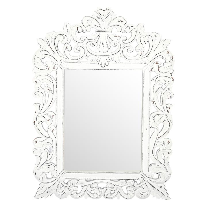 Christy Whitewash Mirror Size Large in Antique White by Dover Mason by