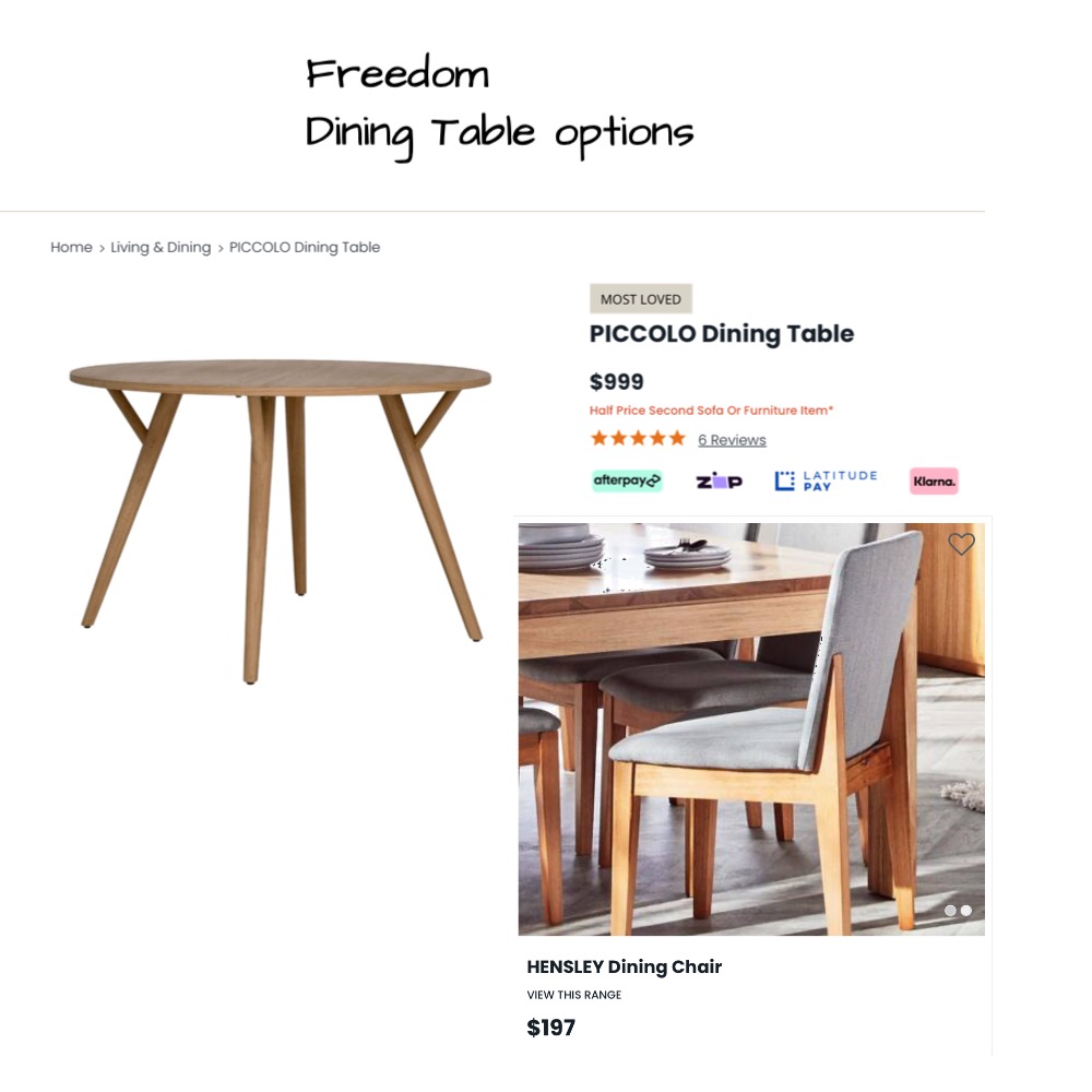 freedom dining tables Interior Design Mood Board by sonyapenny Style