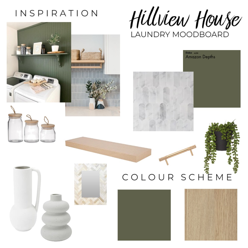 Hillview Moodboard Laundry Interior Design Mood Board by Danielle