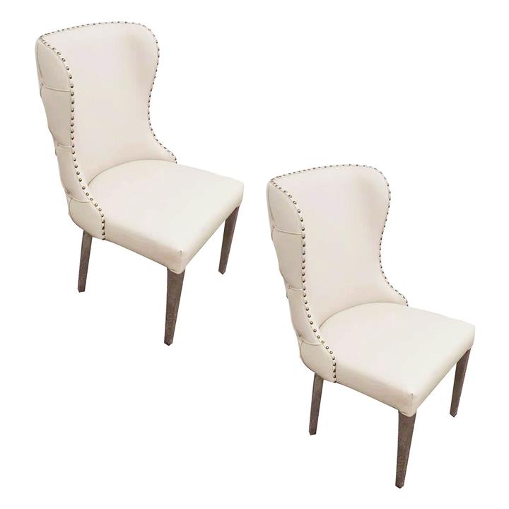 Steffany Set of 2 Wingback Dining Chairs in Cream by Rothbury Home by