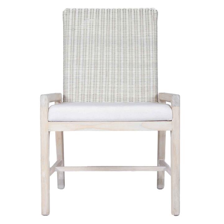 Logan Rattan Dining Chair in Whitewash by Serrata Living by Serrata
