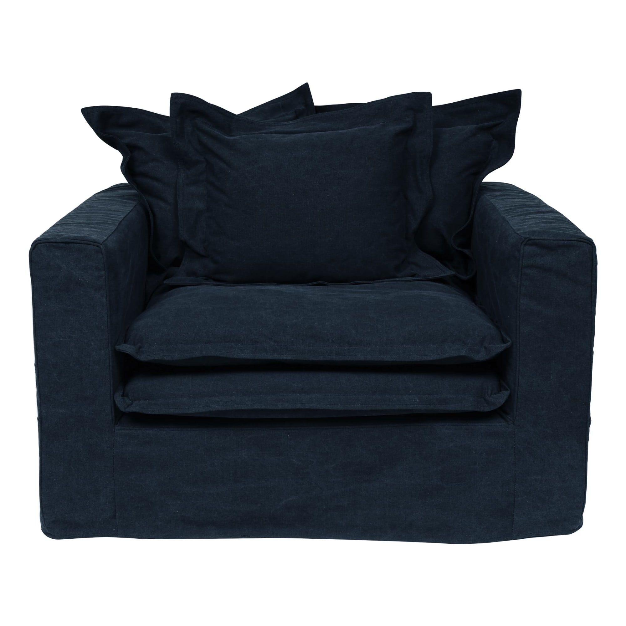 Soho Armchair in Vintage Cotton Light Blue by OzDesignFurniture Style