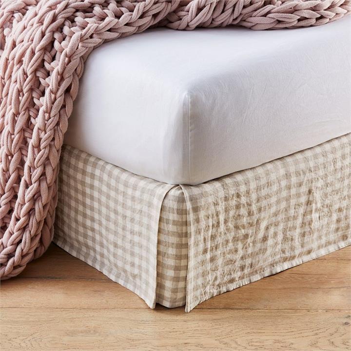 Home Republic VW Linen Bedlinen Linen Check Queen Linen Check Valance
