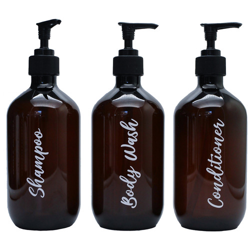 3 Piece 500ml Bathroom Bottle Set Colour Amber by Temple & ster