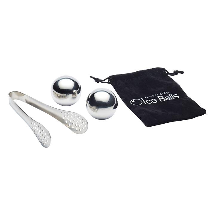 BarCraft 3Piece Stainless Steel Ice Ball Set in Steel Grey by BarCraft