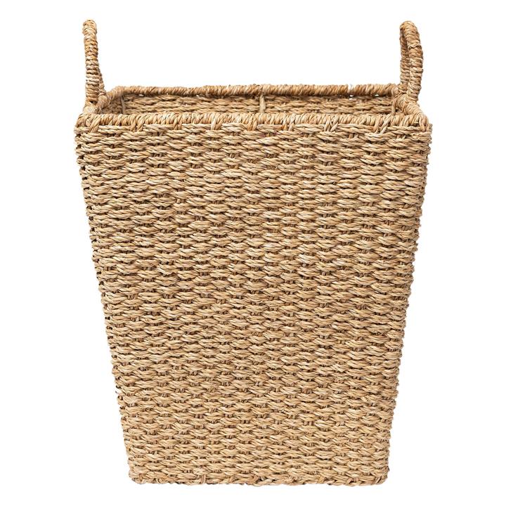 Halifax Seagrass Square Tall Tapered Basket Size Medium in Light Brown