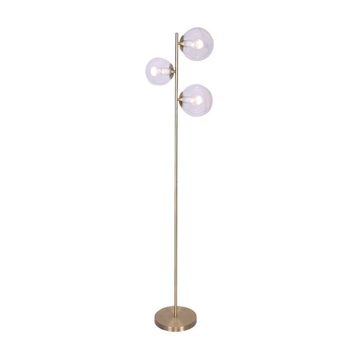 Metal 3 Glass Globes Floor Lamp in Gold by Sarantino by Sarantino