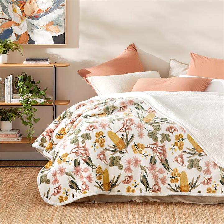 Adairs Sherpa Banksia Blanket Banksia by Adairs Style Sourcebook