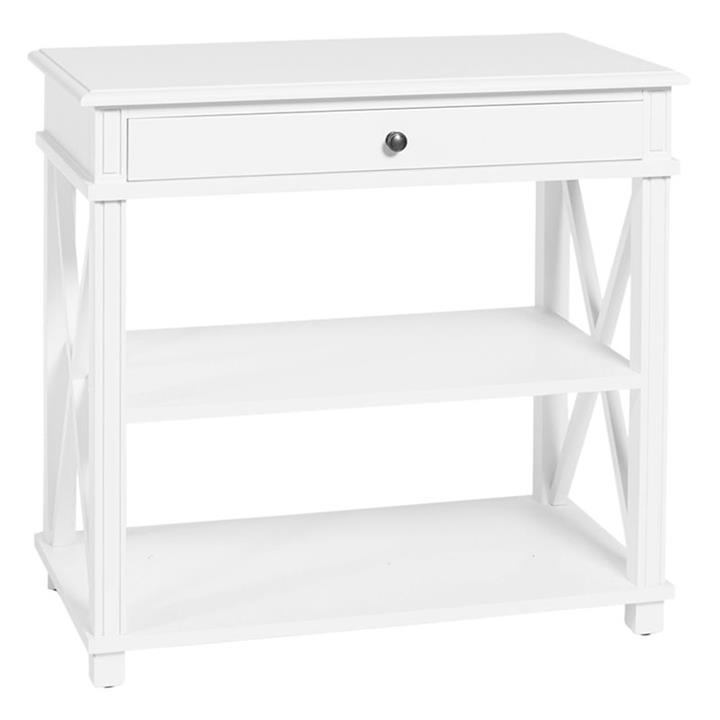 Manto 2 Shelf Timber Bedside Table in White by Canvas and Sasson by