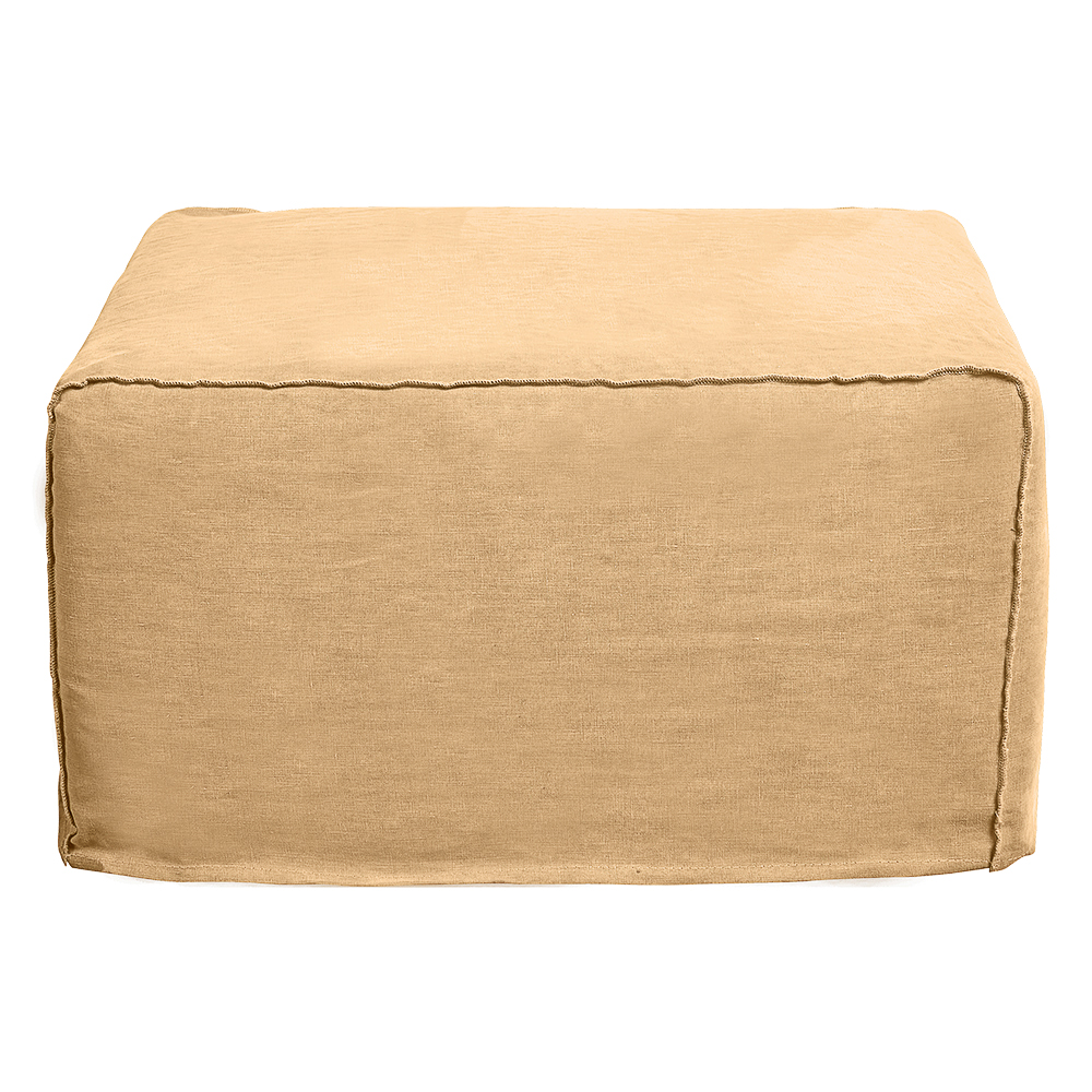 Como Ottoman Cover Linen Wheat Small by James Lane Style Sourcebook