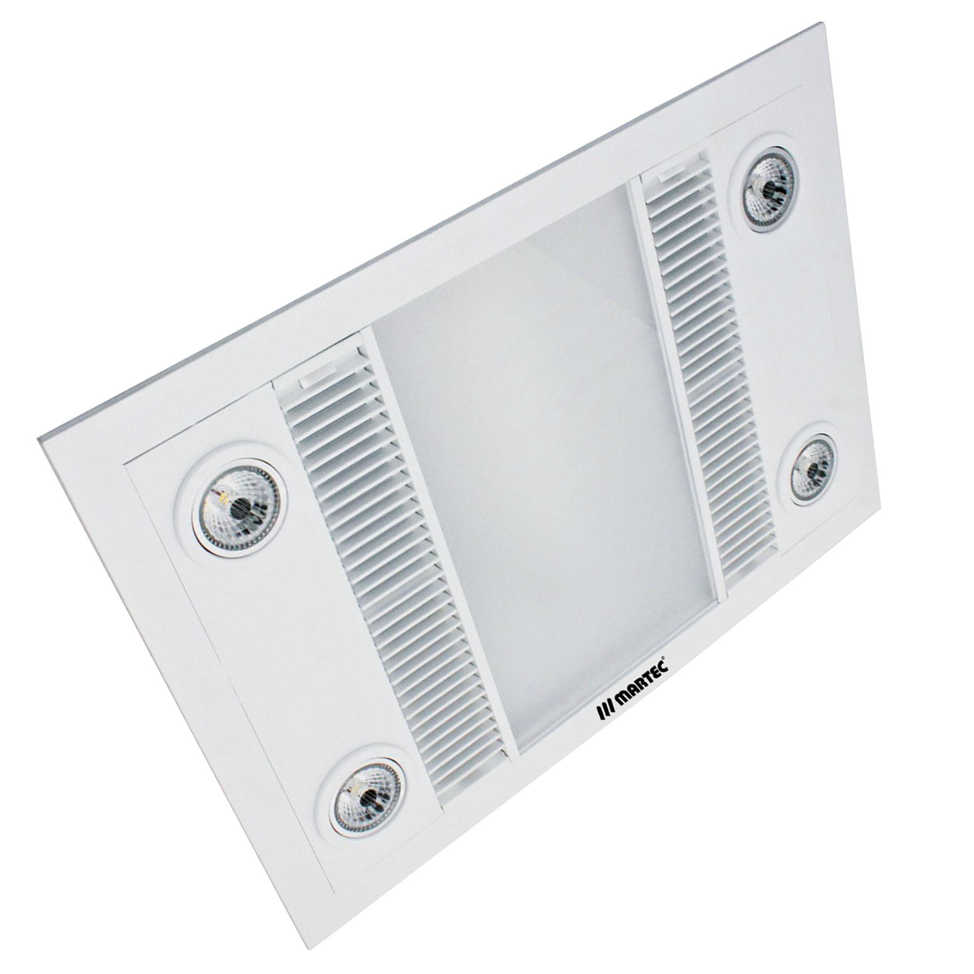 Martec Linear Bathroom 3 In 1 High Extraction Exhaust Fan With LED Light White by Martec Style