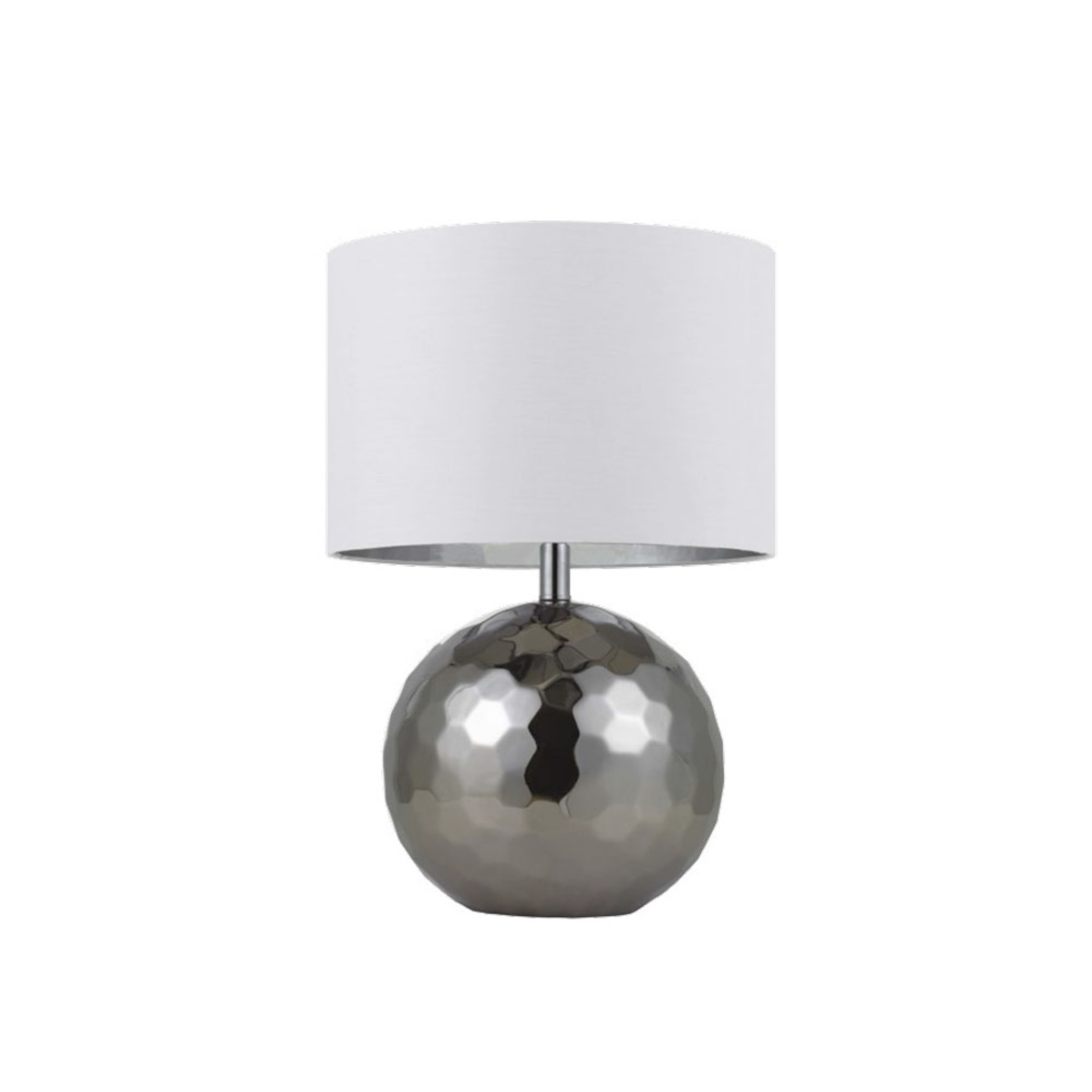 Telbix Wise Table Lamp Edison Screw (E27) Chrome and White by Telbix