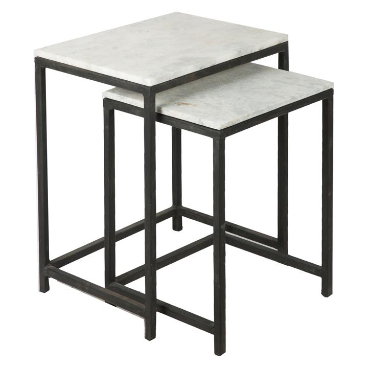 Stone Side Table (Set of 2) in Off White by Casa Uno by Casa Uno