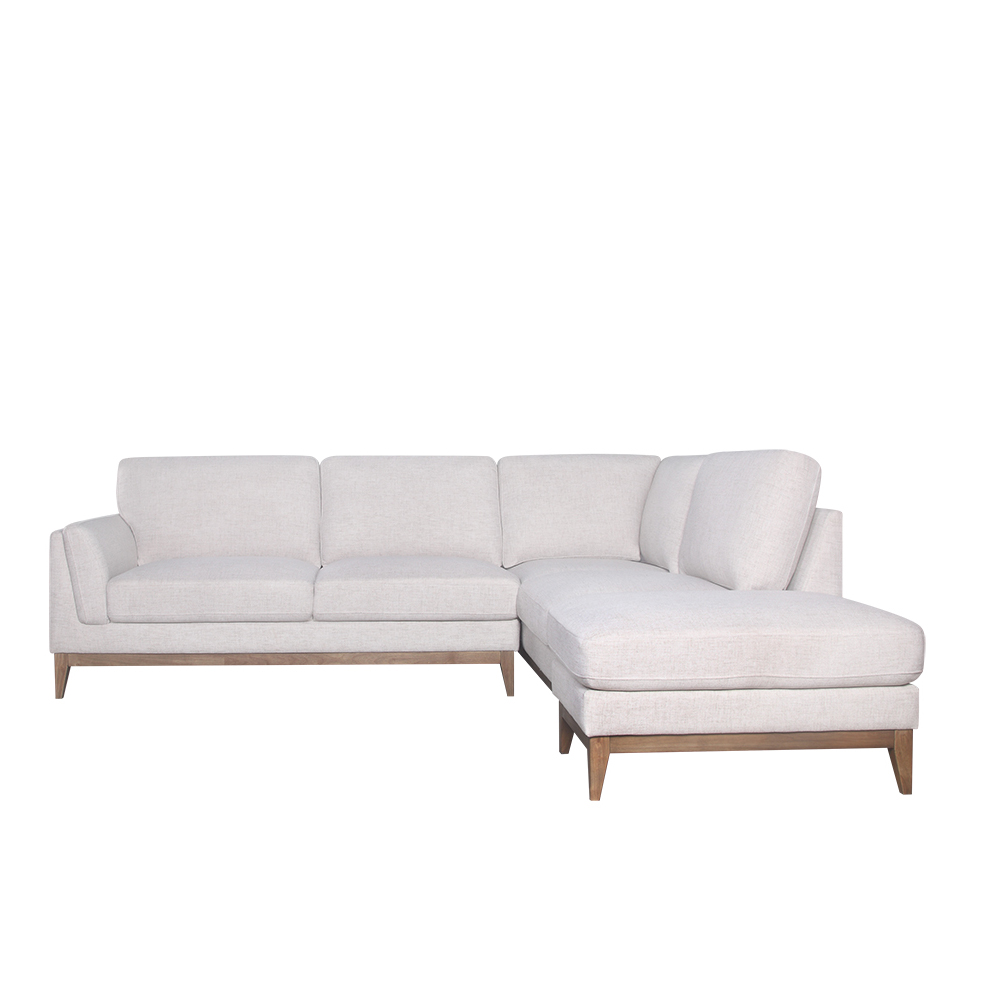 Mimi Luna Almond Corner Sofa & Ottoman Right Hand Facing by James