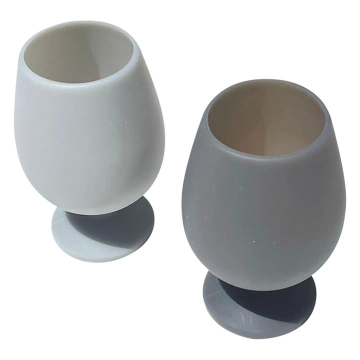 Whitehorse Set of 2 Unbreakable Silicone Wine Glasses in Grey by Porter