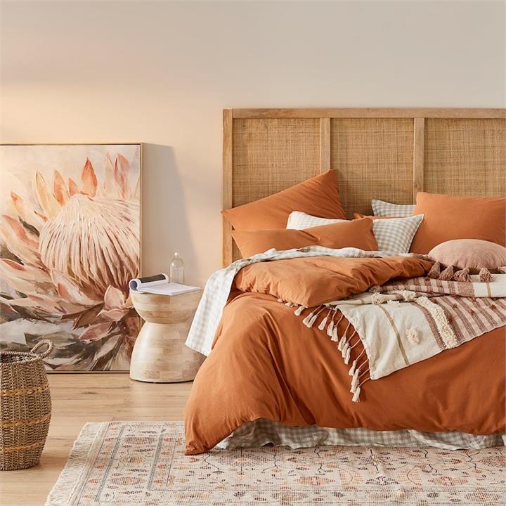 Adairs Stonewashed Cotton Ginger Quilt Cover Ginger by Adairs Style