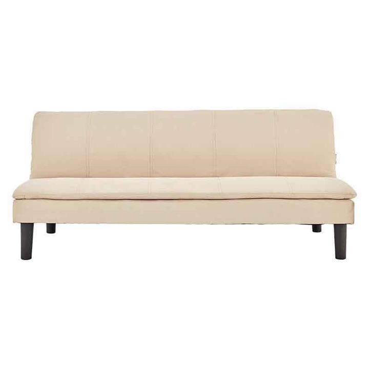 Benson Adjustable Upholstered 3 Seater Sofa Bed in Beige by Sarantino
