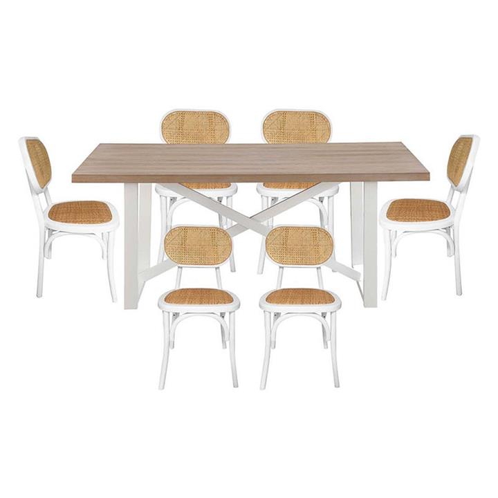 Havana 7Piece Rattan Dining Set in Light Timber by HOMESTAR by