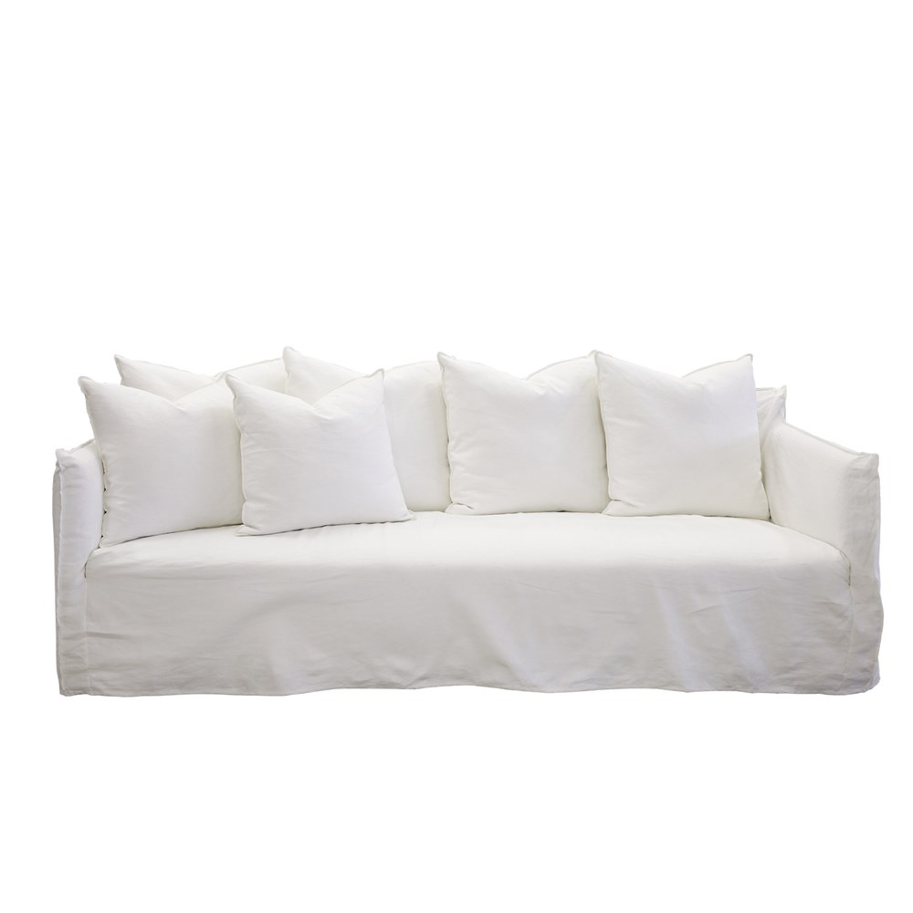 Como Linen Deep Sofa White 3 Seater by James Lane Style Sourcebook