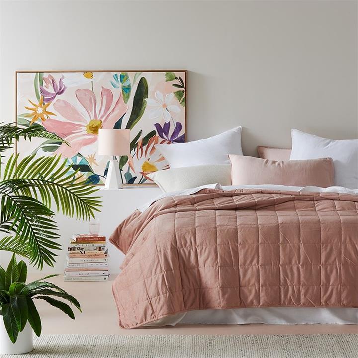 Adairs Harrison Weighted Blanket 180 x 210cm Dusty Rose 9kg Dustyrose