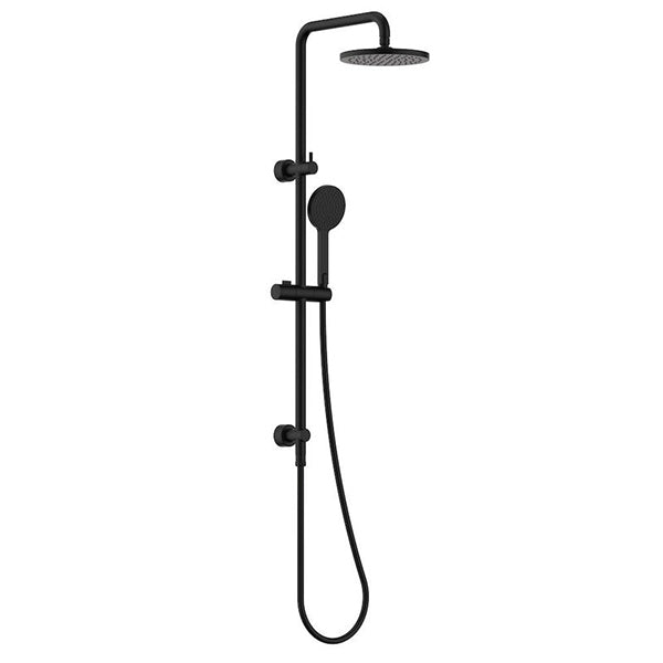 Clark Round Rail Shower with Overhead Matte Black by Clark Style