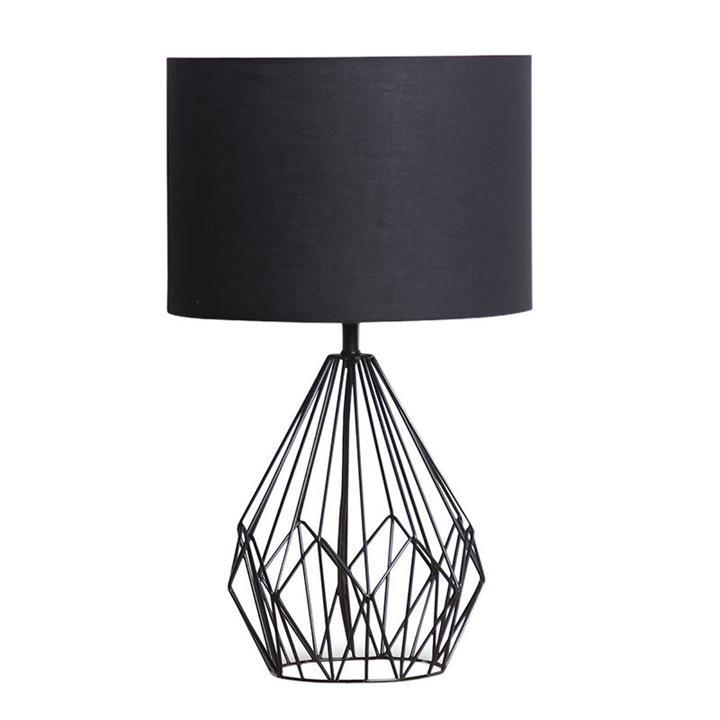 Geometric Wire Table Lamp in Black by Sarantino by Sarantino Style