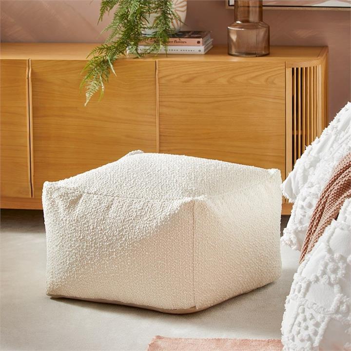 Adairs Burleigh Ivory Boucle Pouf Ivoryboucl by Adairs Style Sourcebook