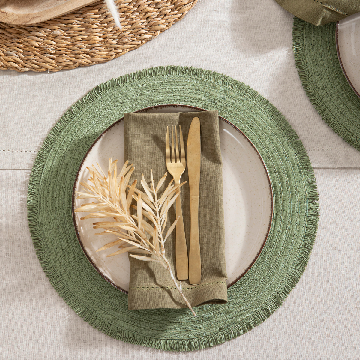 Habitat Suffolk Placemat Olive Standard Placemat by Habitat Style