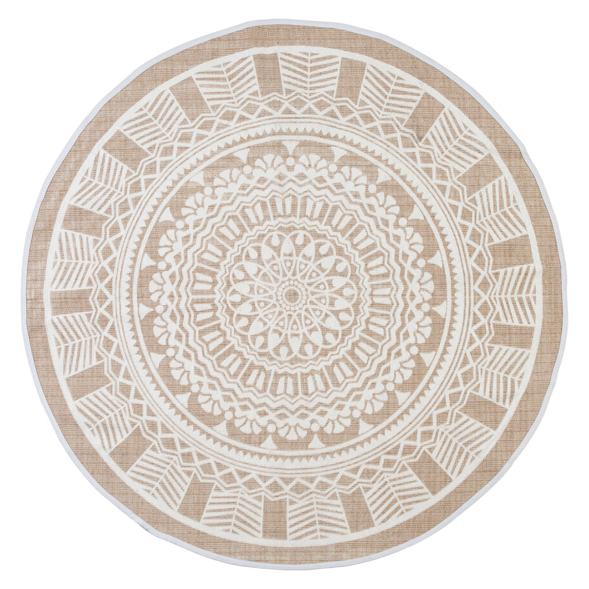 Habitat Moroc Round Floor Rug Natural / White Round 180Cm by Habitat
