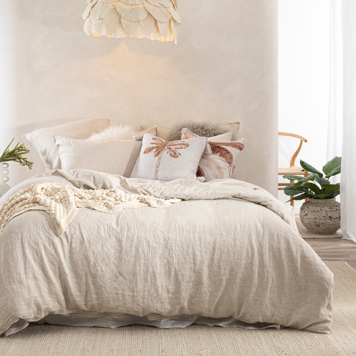 Muse Washed Linen Stone Quilt Cover Set Stone King Bed Quilt Cover Set