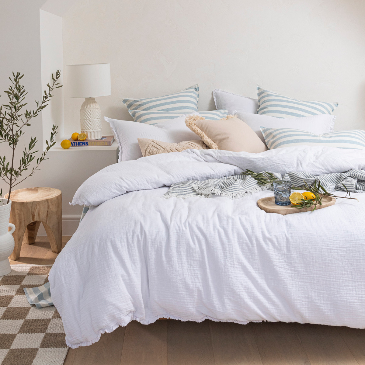 Habitat Layla Quilt Cover Set White Queen Bed by Habitat Style Sourcebook