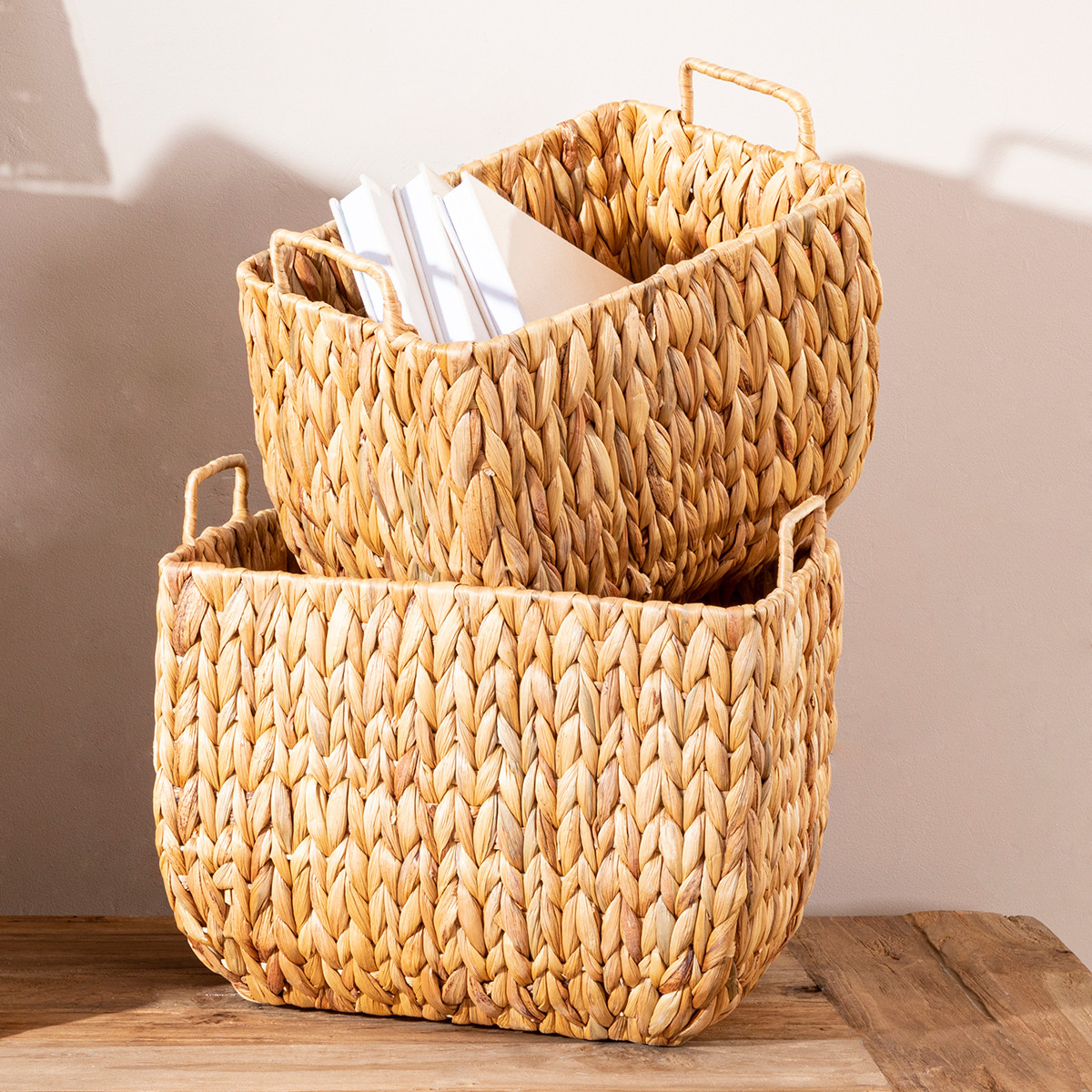 Habitat Noah Rectangle Basket Natural Large Basket by Habitat Style