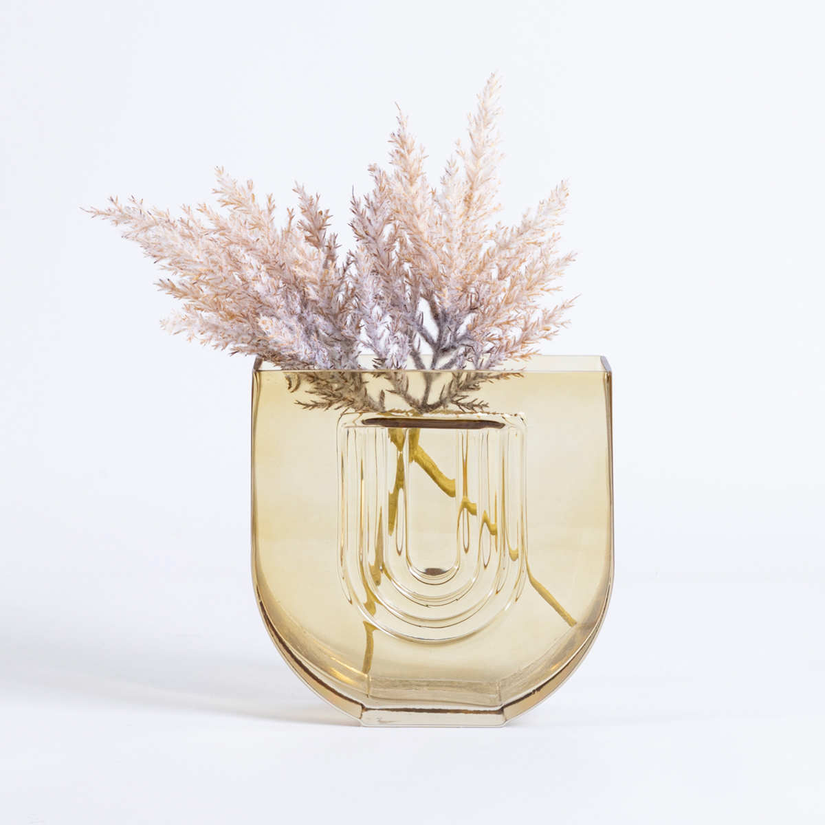 Muse Bally Glass Vase Yellow Medium Vase / Bottle / Jar by Muse Style