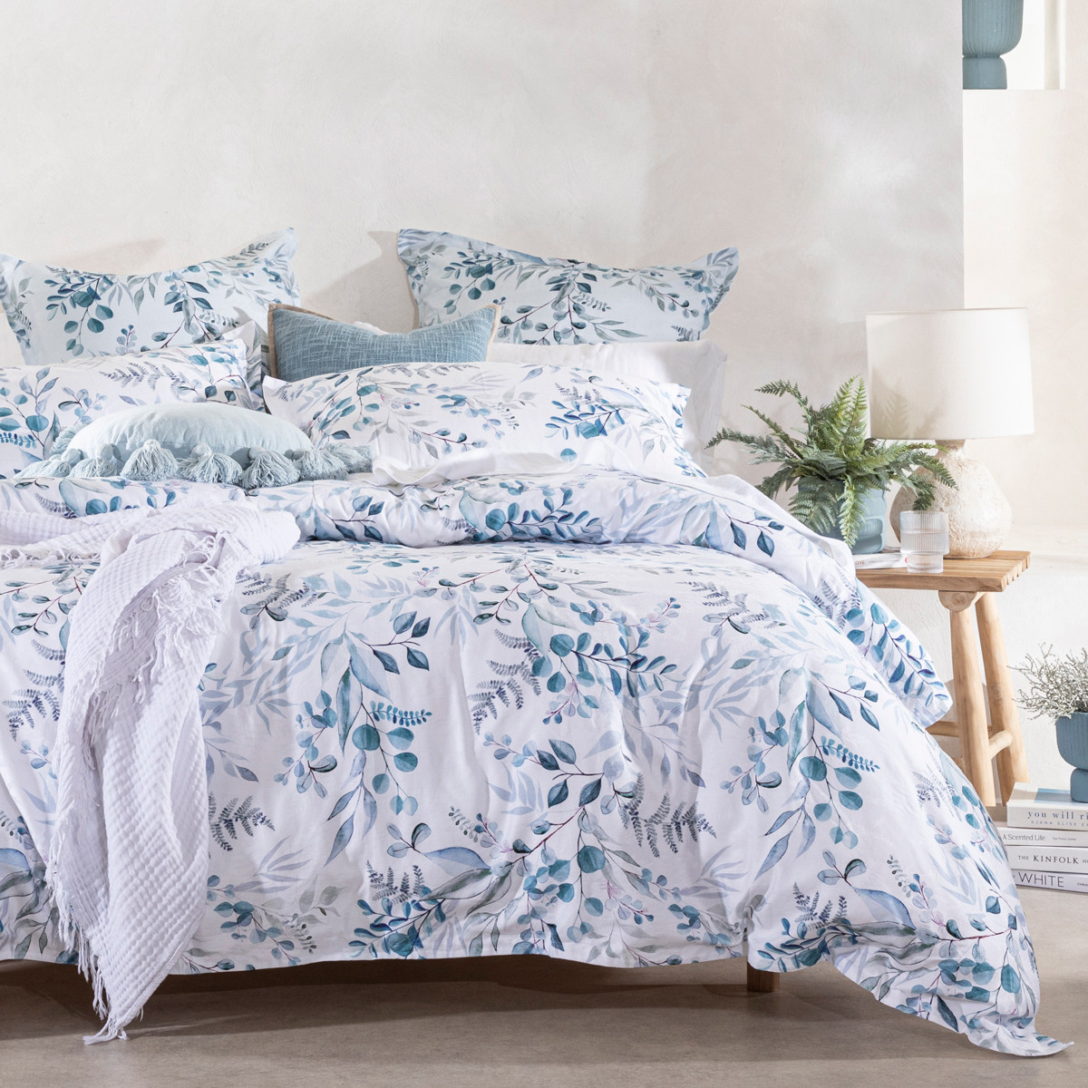 Muse Folia Blue Quilt Cover Set Blue Queen Bed Quilt Cover Set by Muse